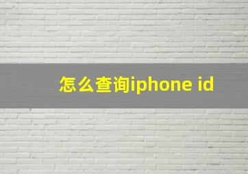 怎么查询iphone id